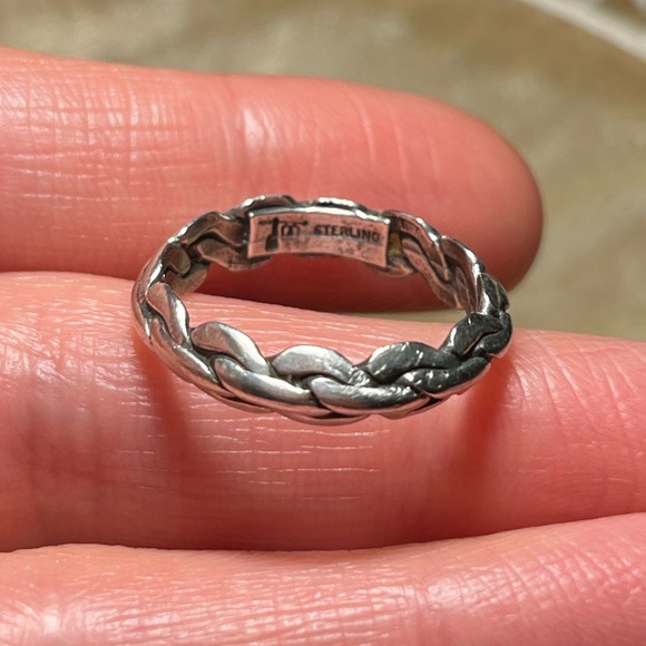 Rope Chain 925 Sterling Silver Band Ring - Picture 13 of 15